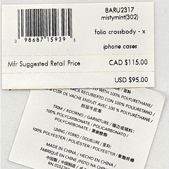 Kate Spade NWT Misty Mint iPhone Crossbody Folio Case - Picture 7 of 7